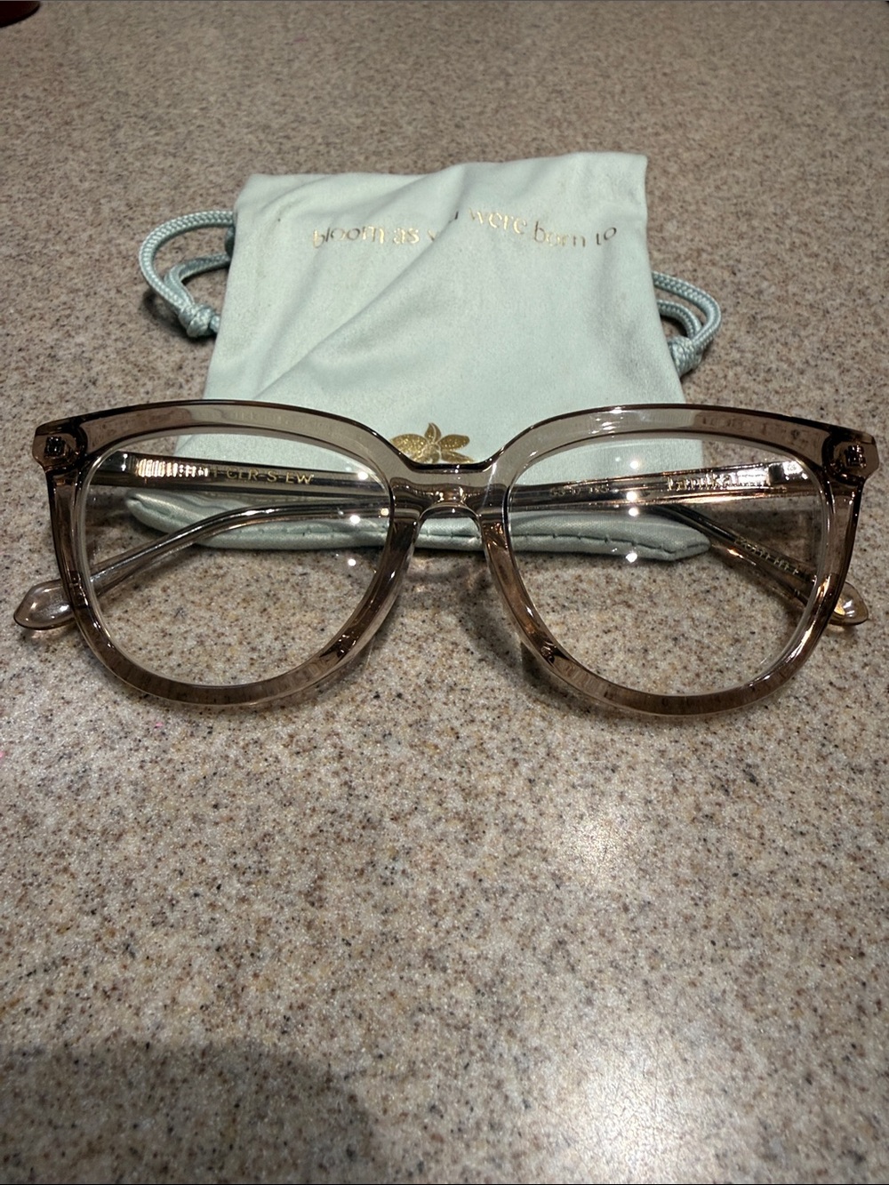 Transparent Beige Round Women’s Glasses